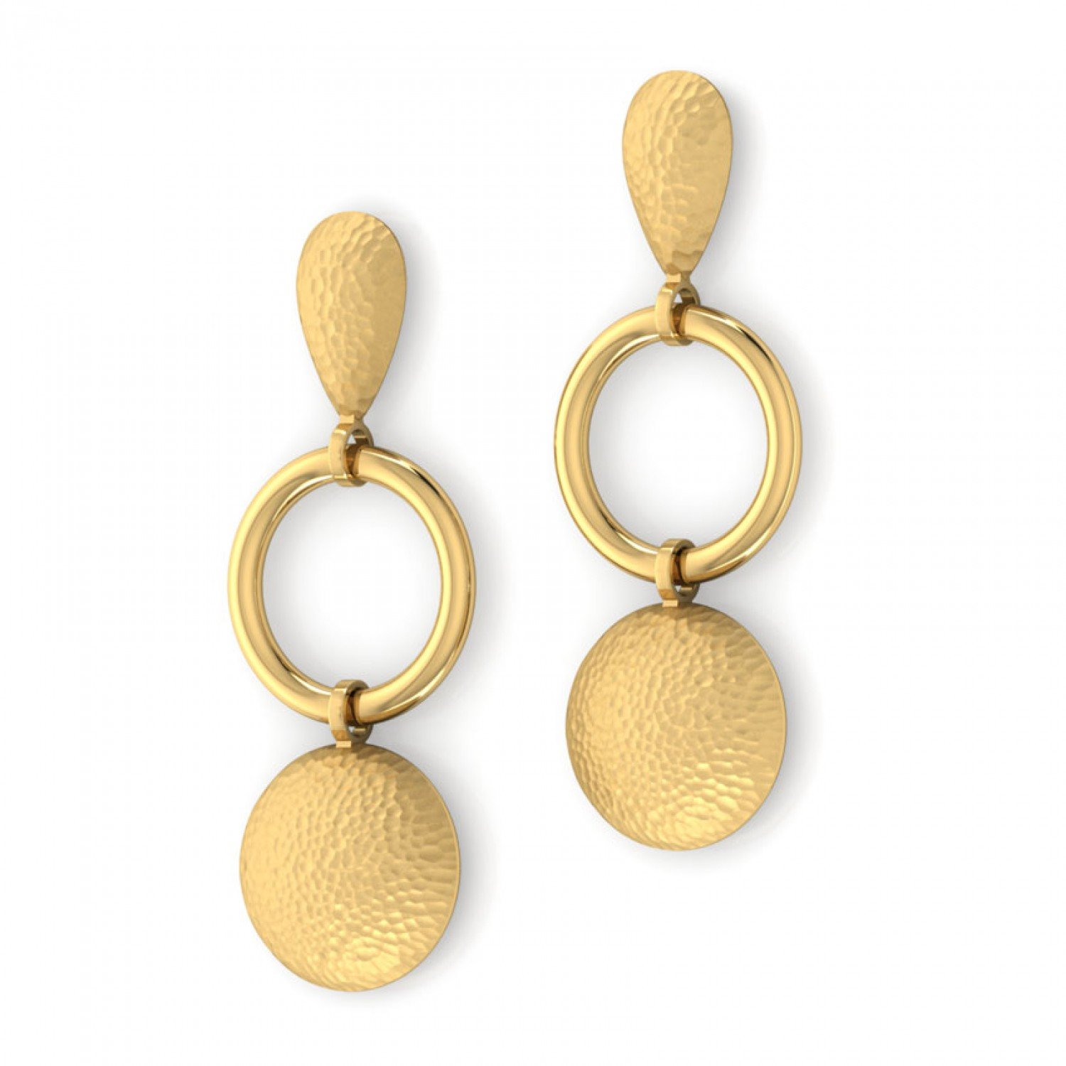Petal Dahlia Gold Earrings