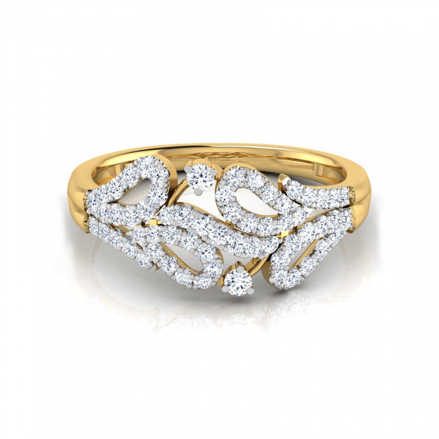 Whimsical Leaflet Diamond Band