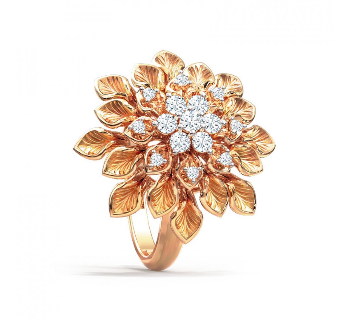 Elegant Axial Cocktaile Diamond Ring