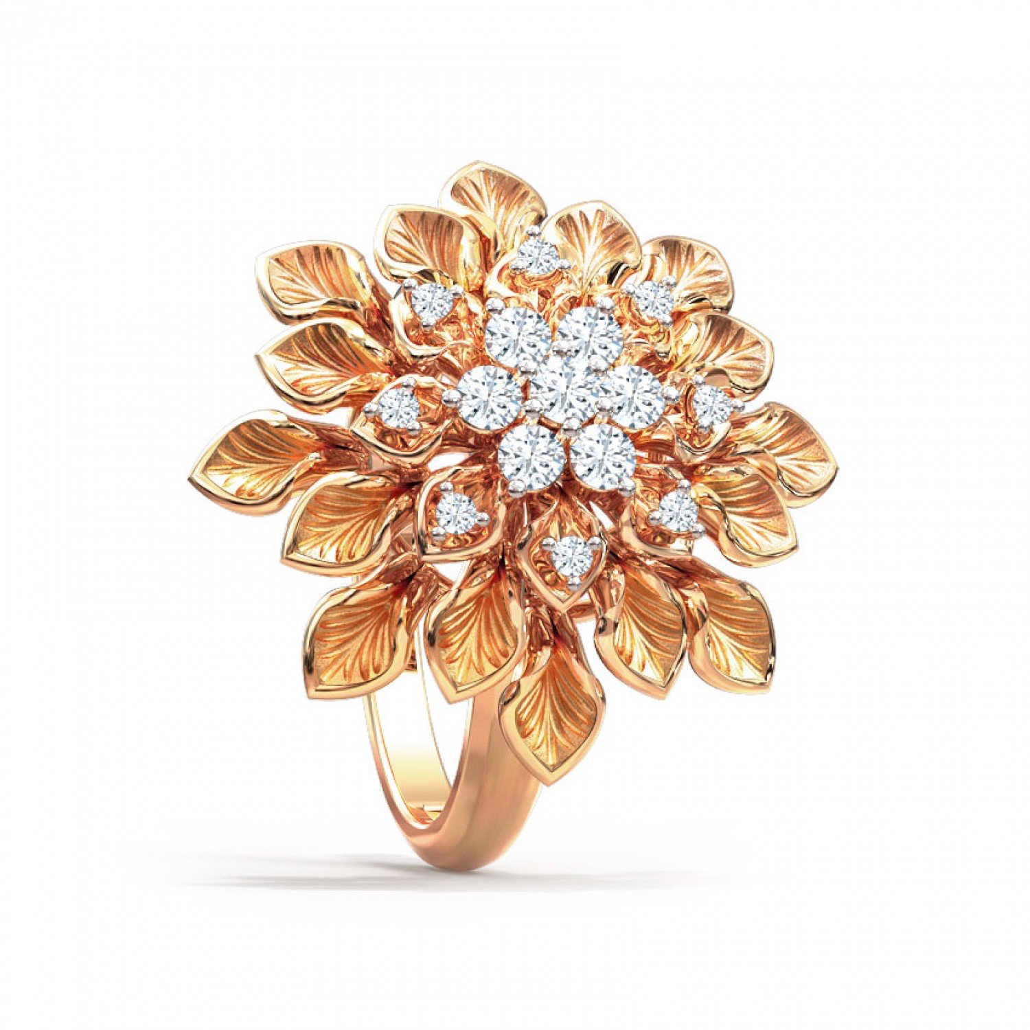 Elegant Axial Cocktaile Diamond Ring