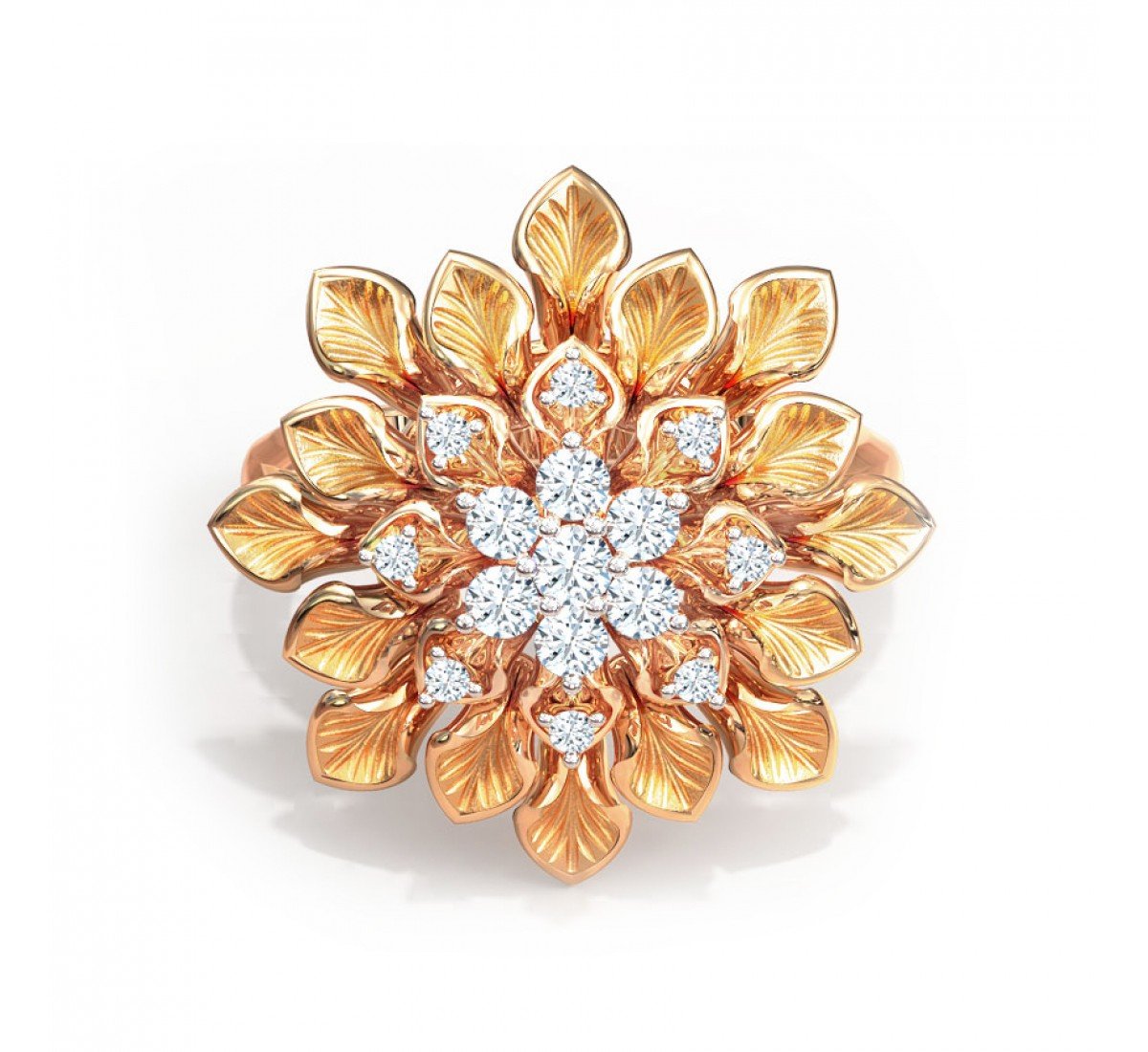 Elegant Axial Cocktaile Diamond Ring