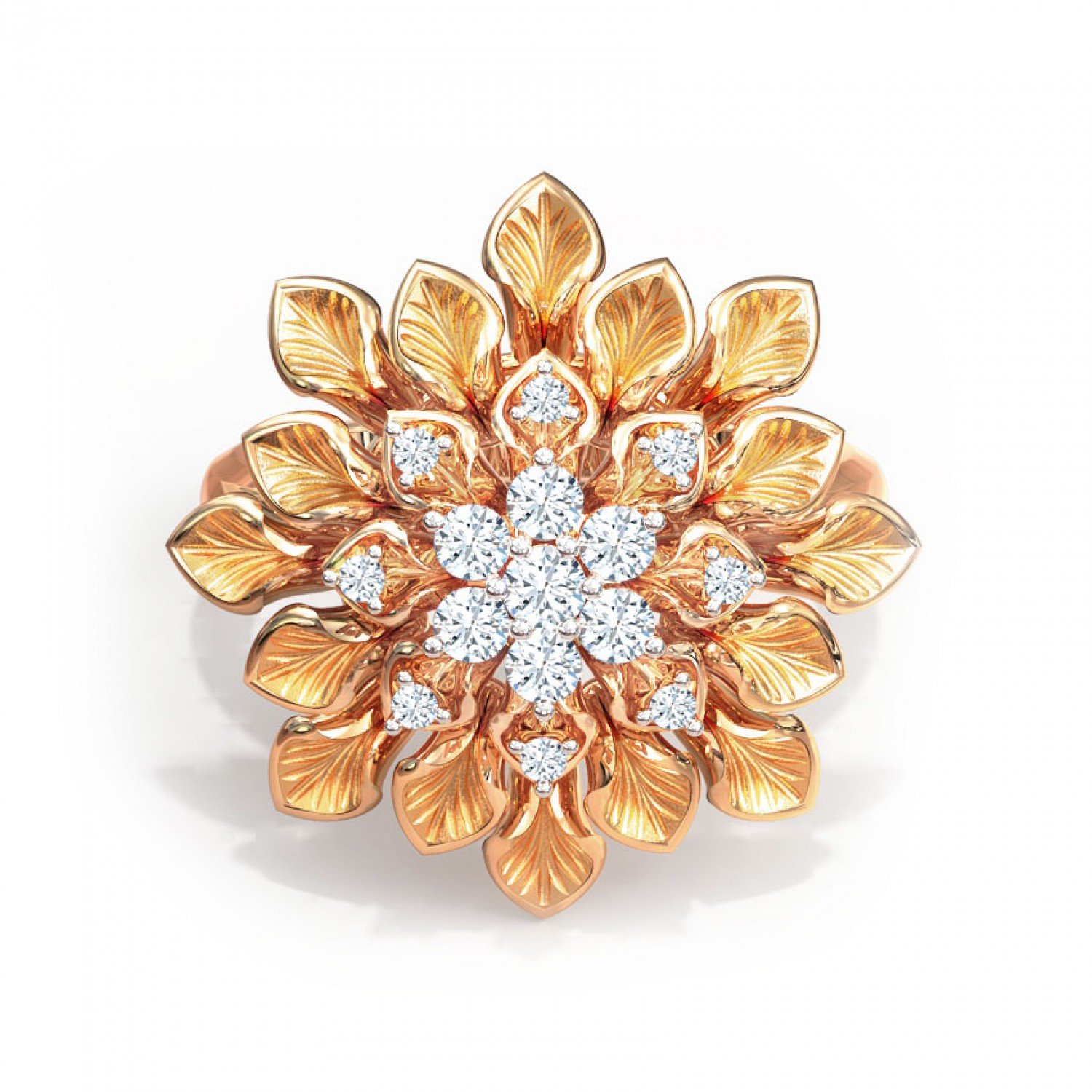 Elegant Axial Cocktaile Diamond Ring