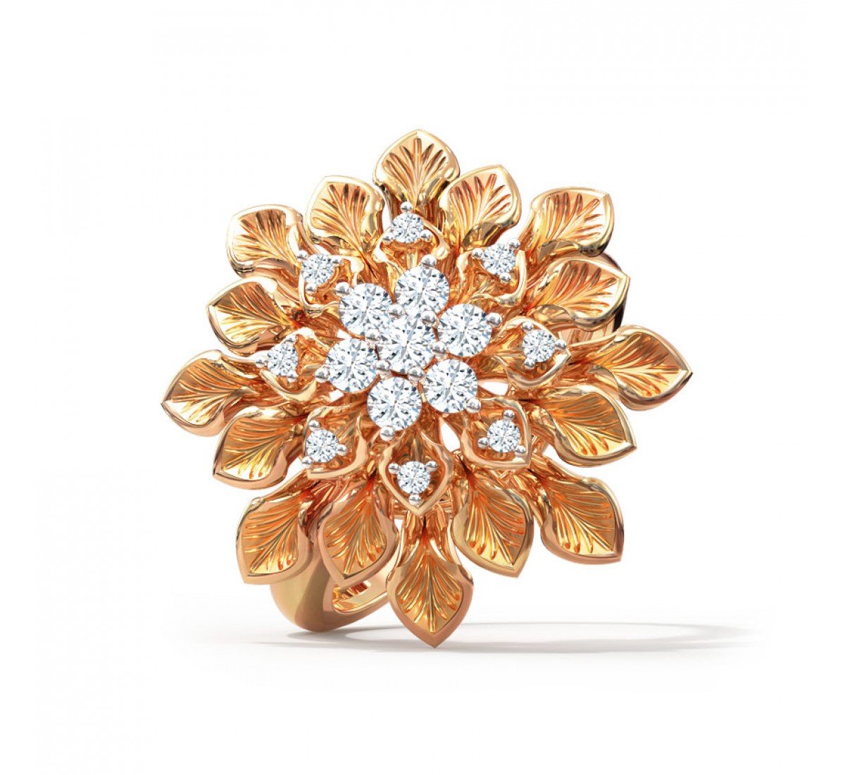 Elegant Axial Cocktaile Diamond Ring