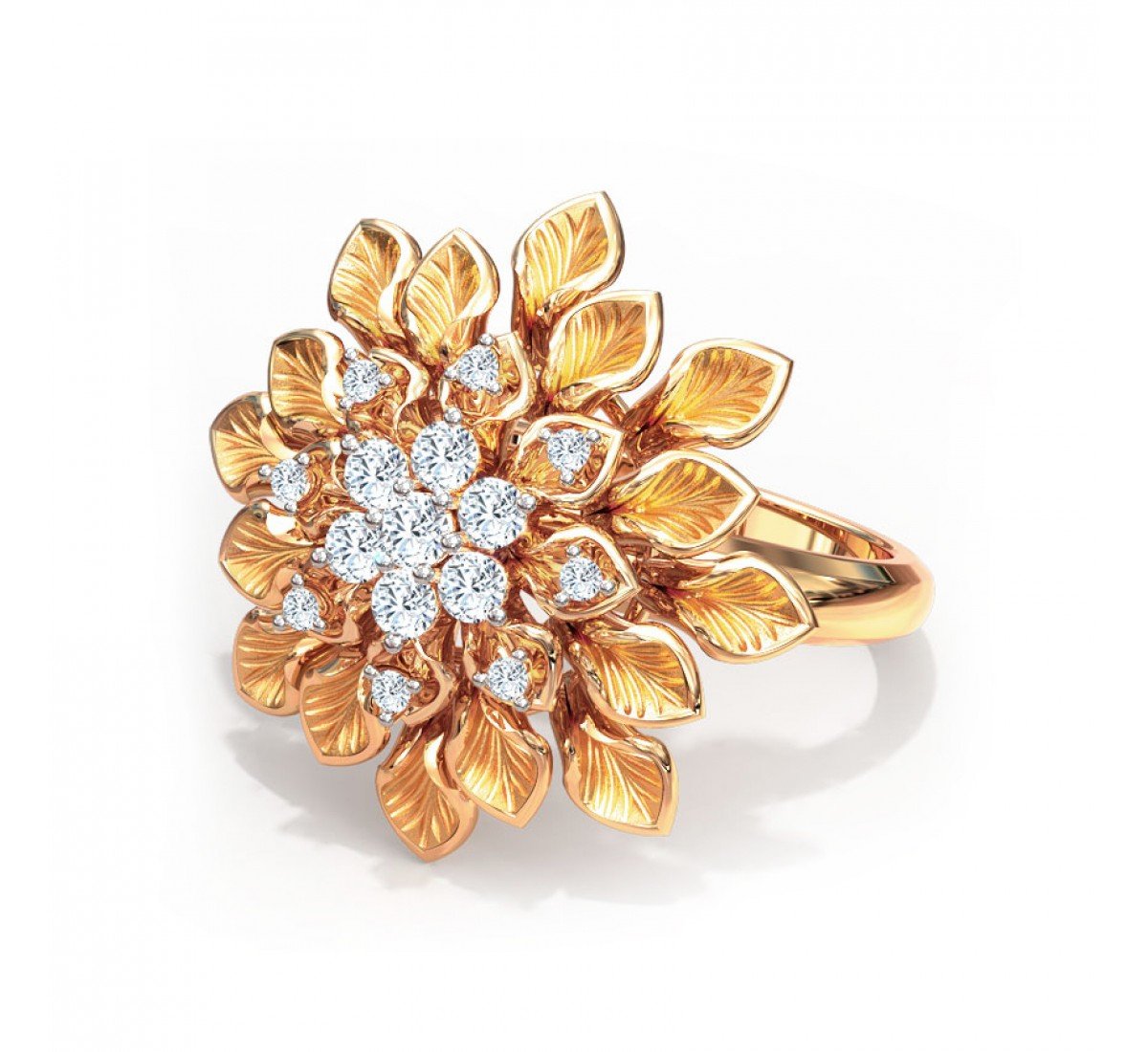 Elegant Axial Cocktaile Diamond Ring