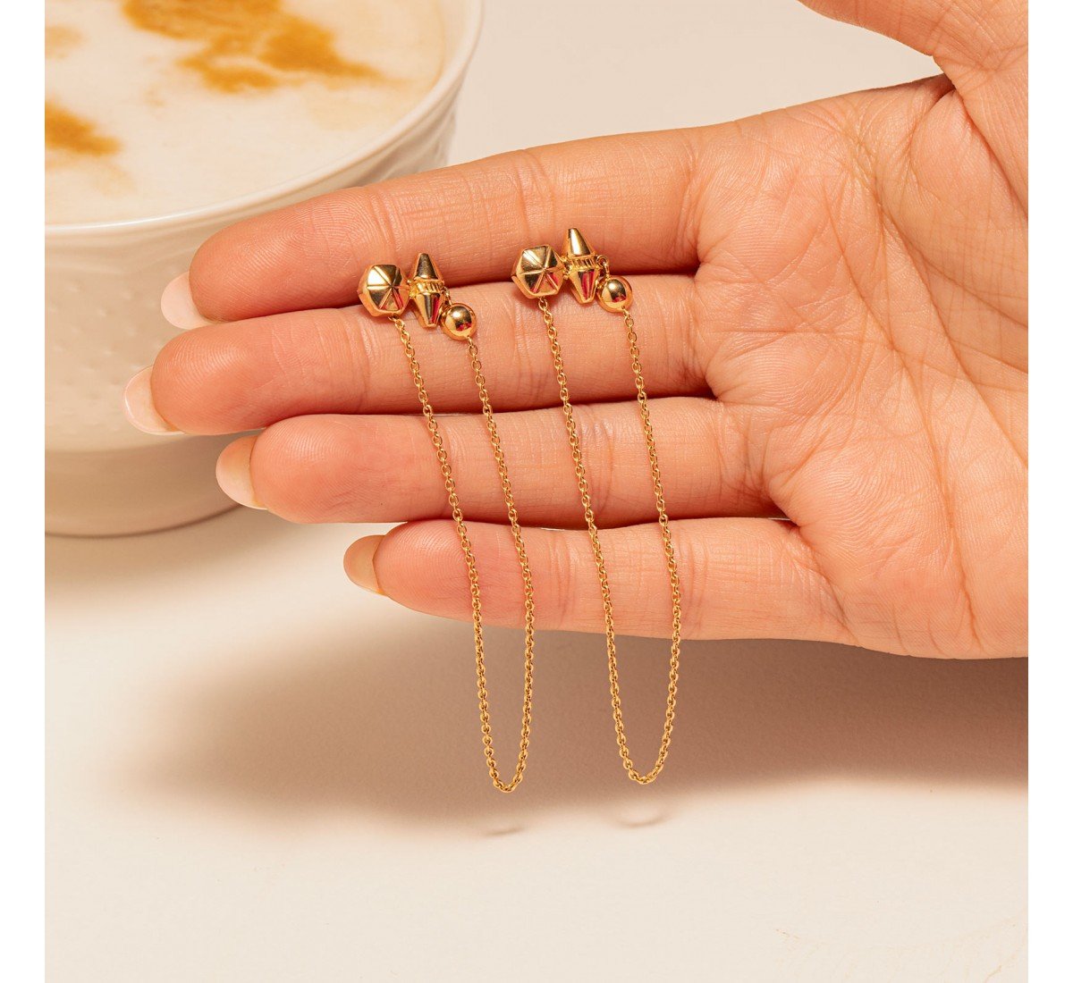 Glinting Gold Drop Earrings