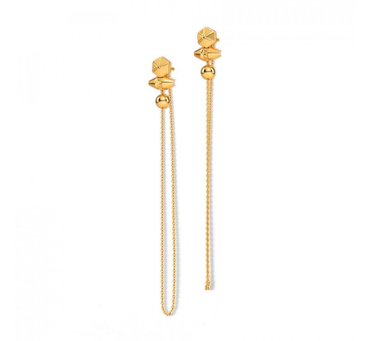Glinting Gold Drop Earrings