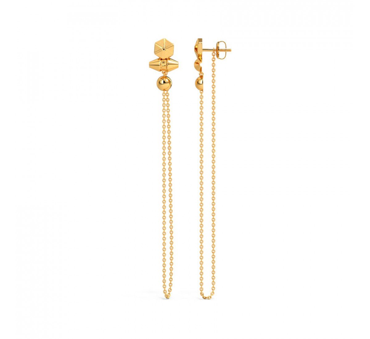 Glinting Gold Drop Earrings