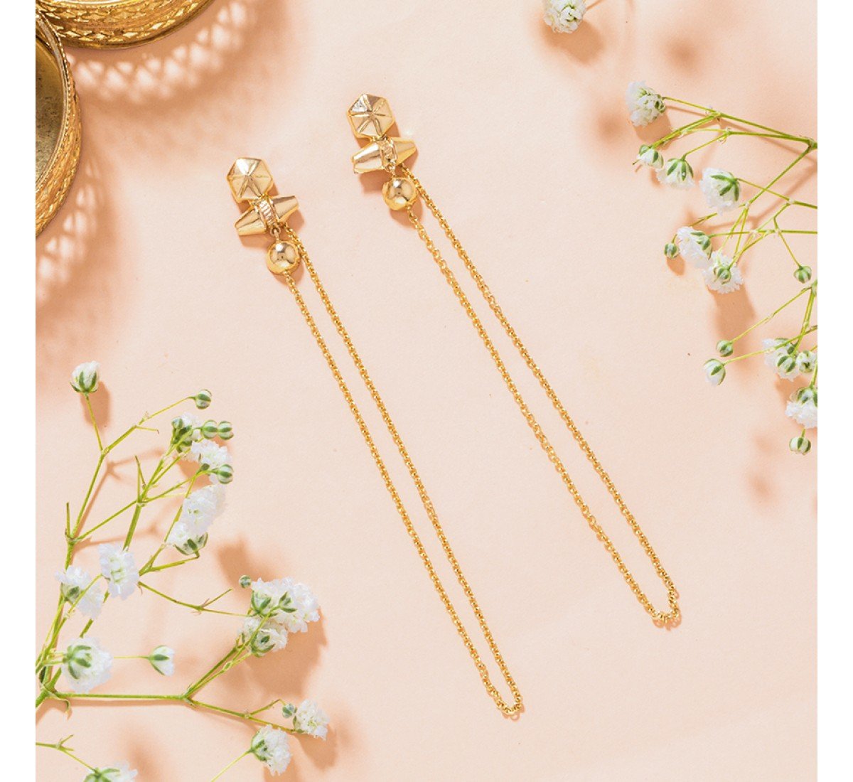 Glinting Gold Drop Earrings