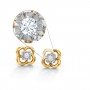 Stripes Plate Diamond Stud Earrings