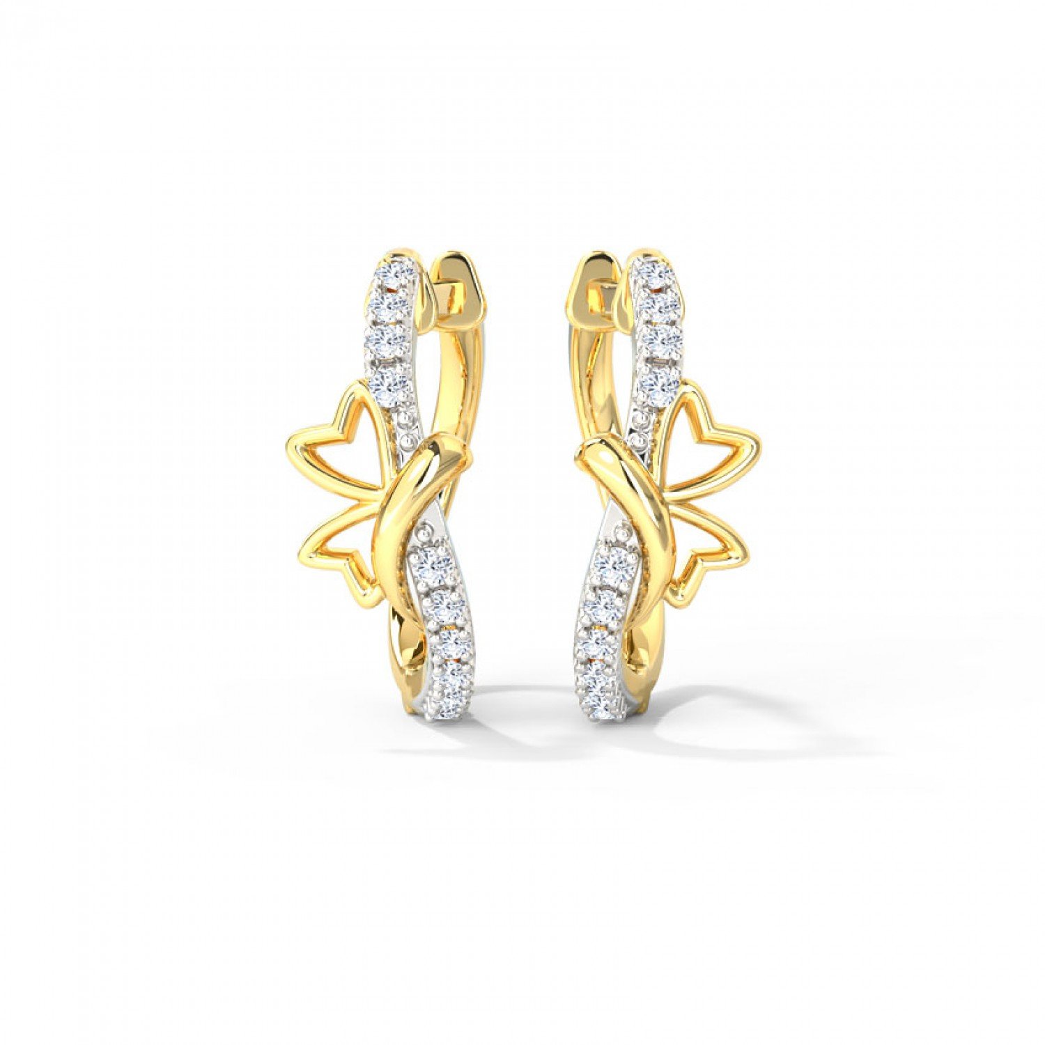 Chayla Butterfly Diamond Hoop Earrings