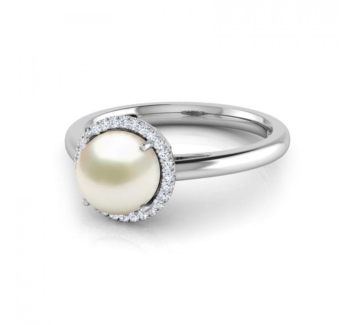 Notable Pearl Birthstone Diamond Ring