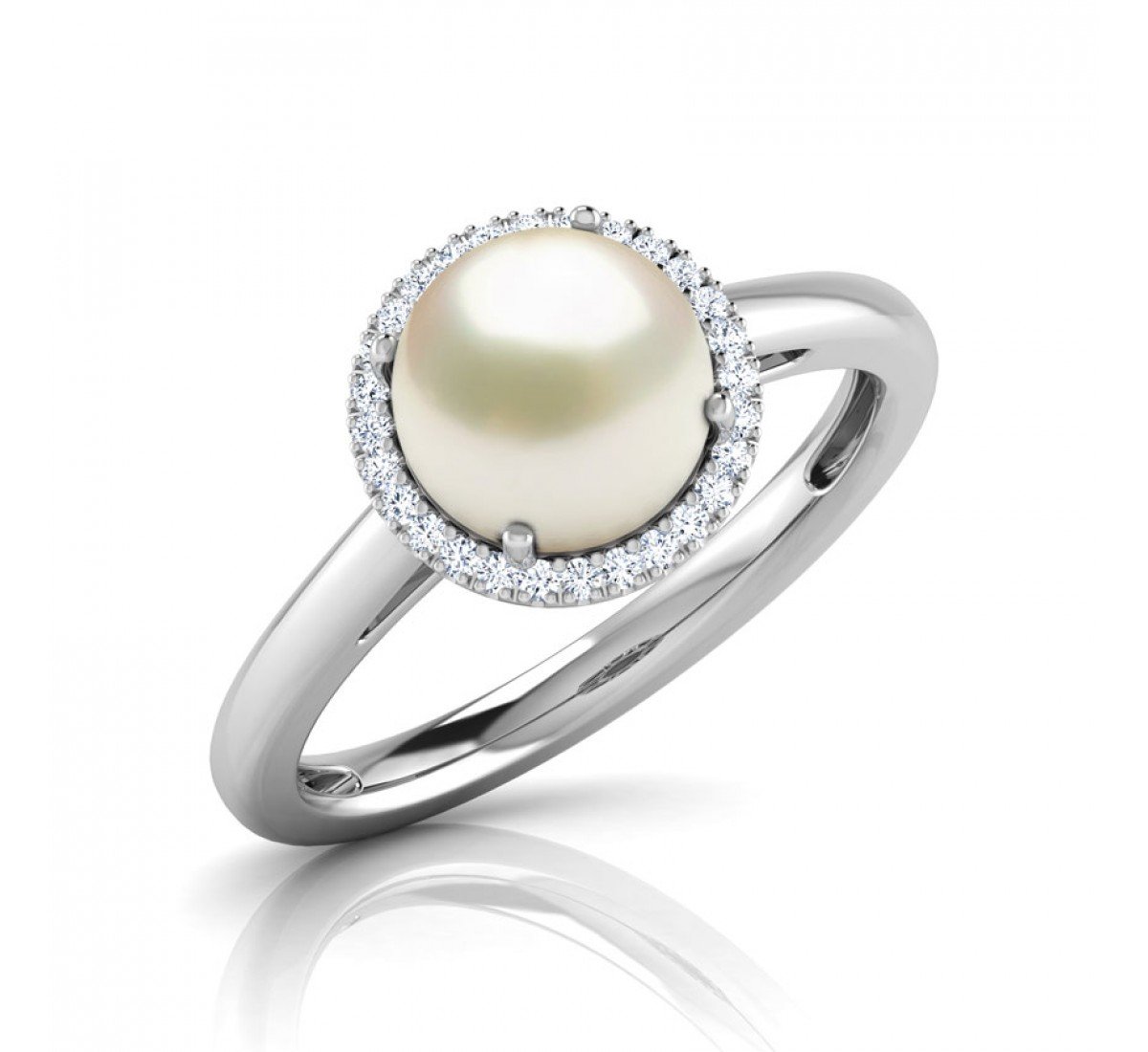Notable Pearl Birthstone Diamond Ring