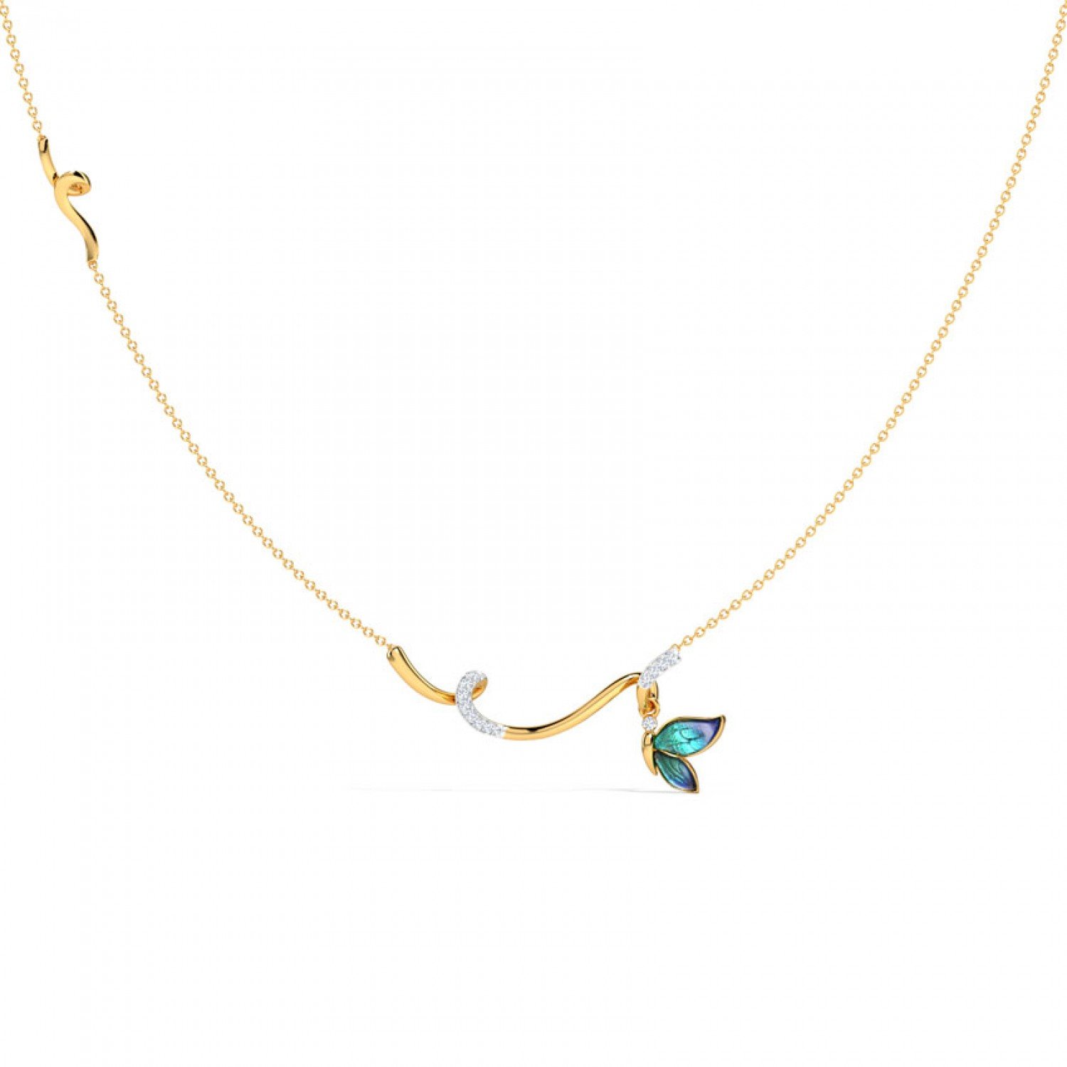 Jigsaw Butterfly Diamond Necklace