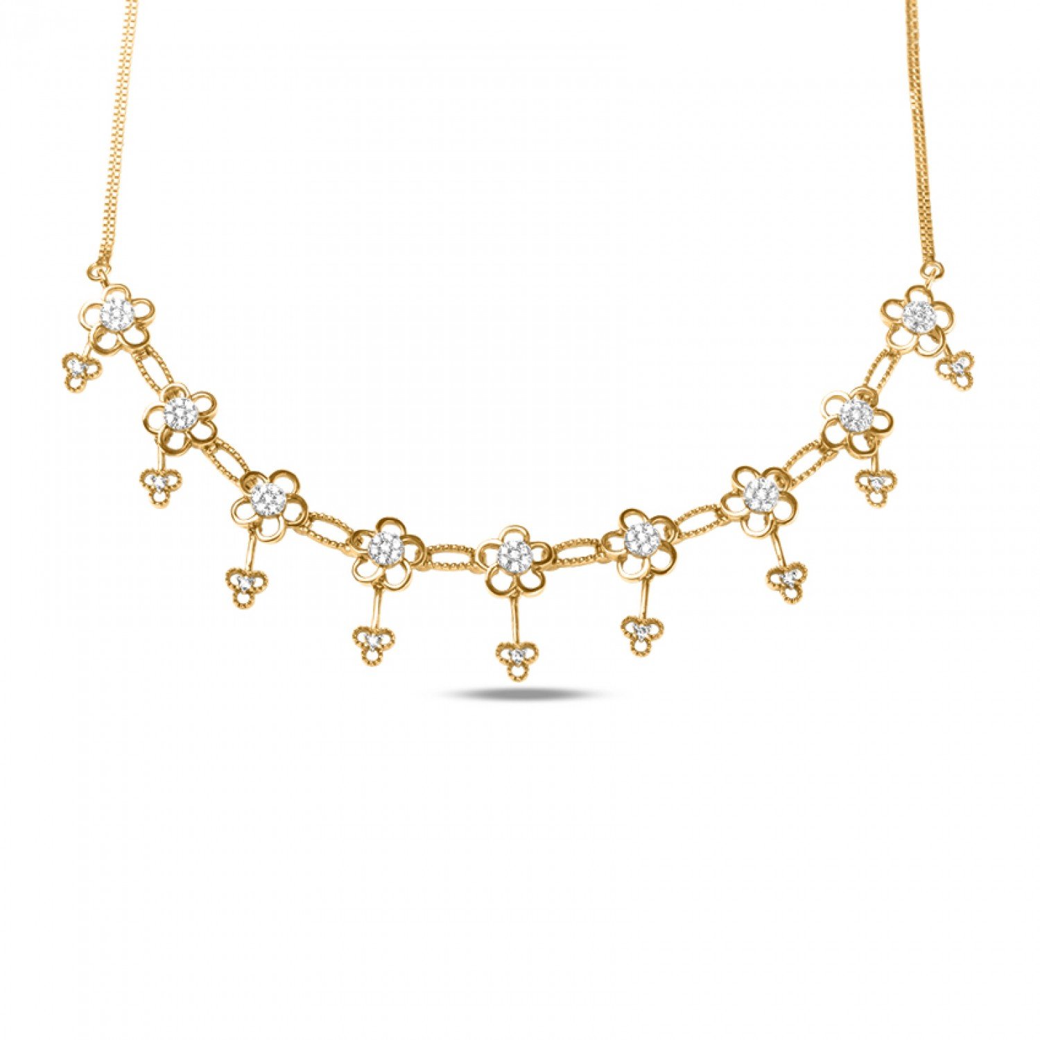 Quattro Floral Diamond Necklace