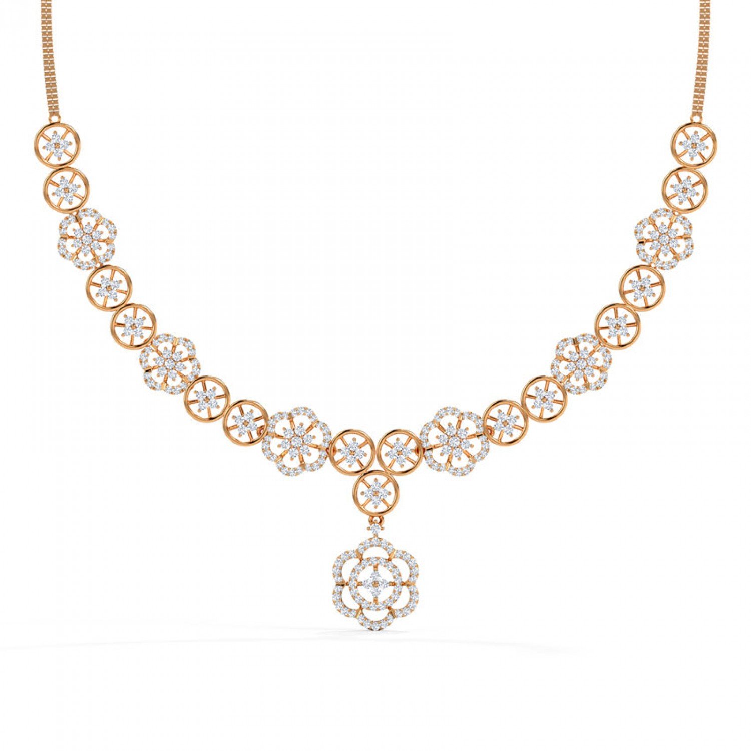 Sardonic Floweret Diamond Necklace