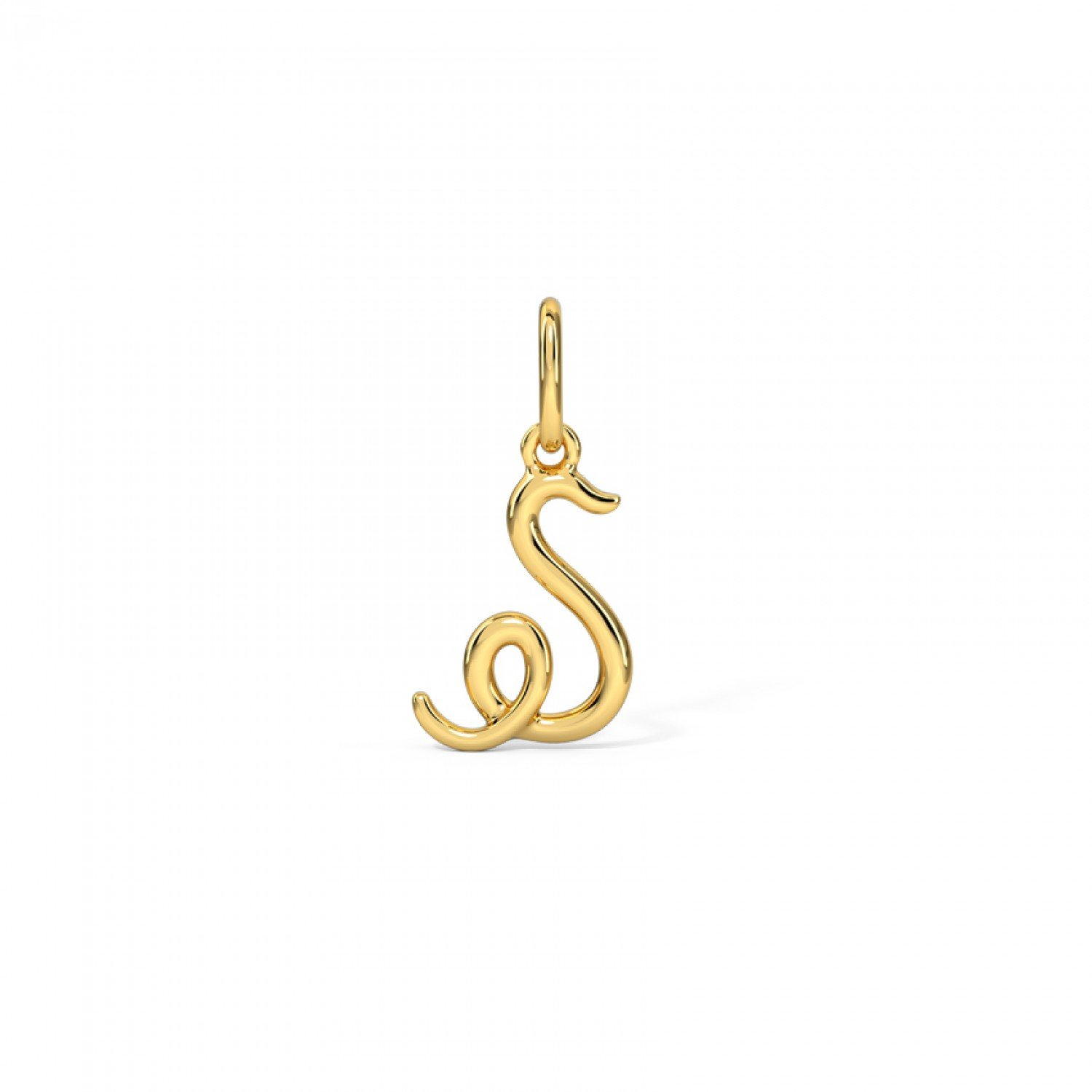 Golden Cursive Alphabet S Charm
