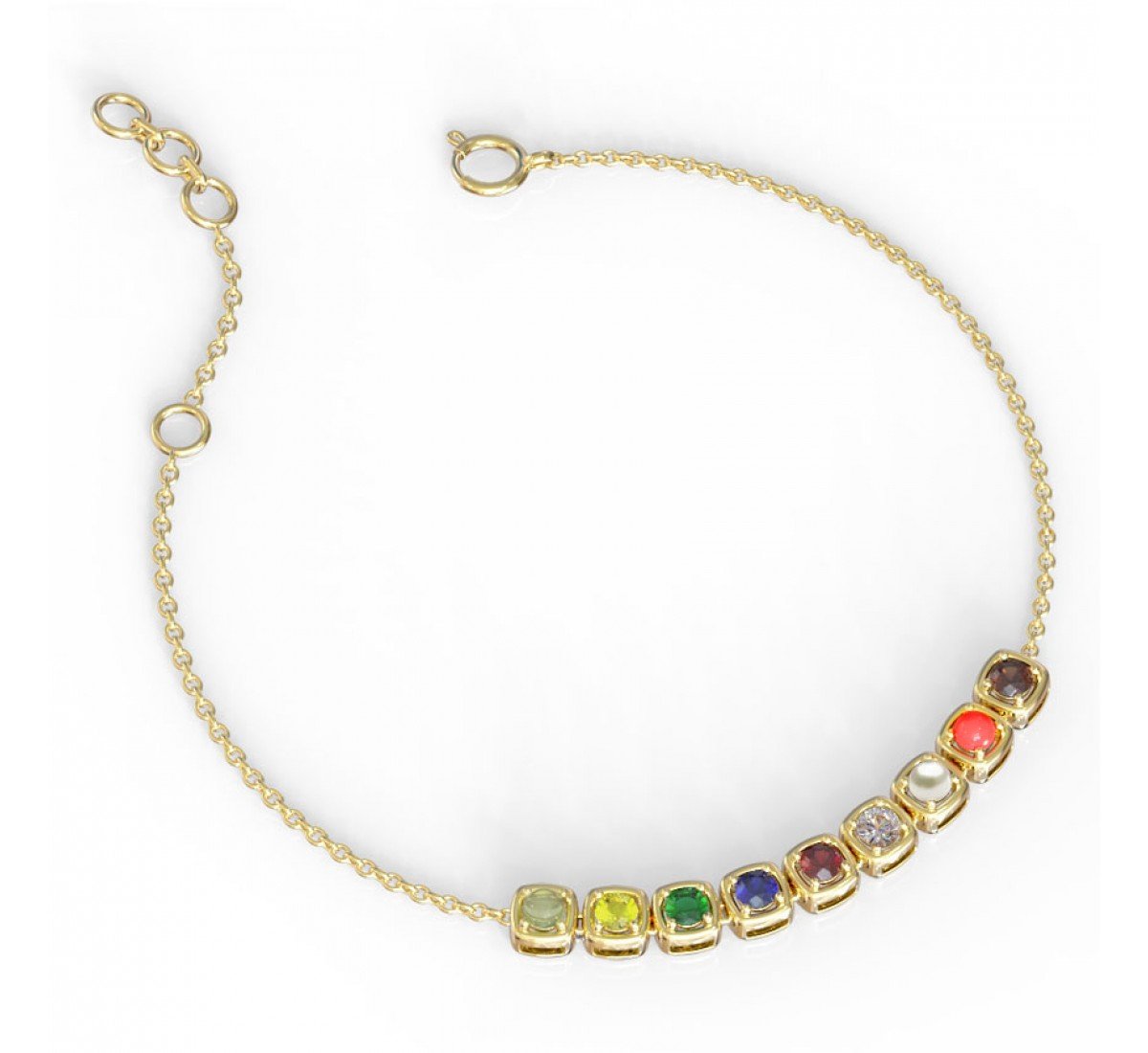 Mellifluous Navratna Gemstone Bracelet