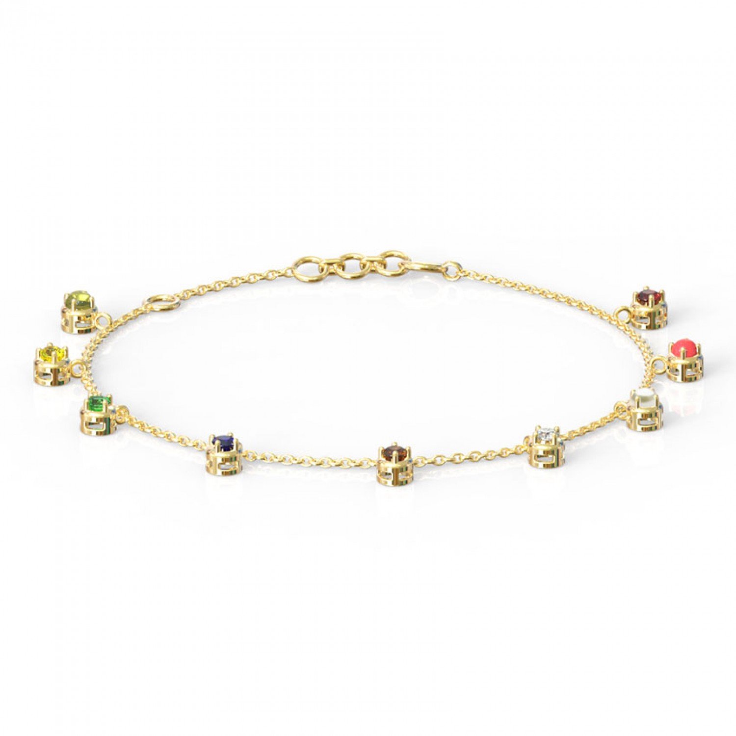 Trepidation Navratna Gemstone Bracelet