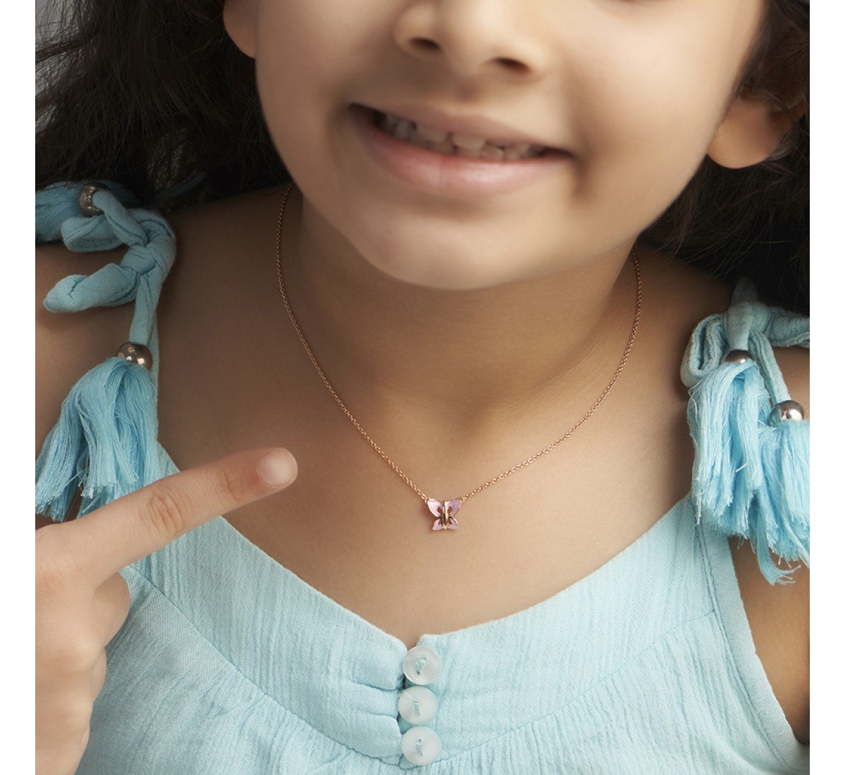 Gold Necklace Butterfly for Kids
