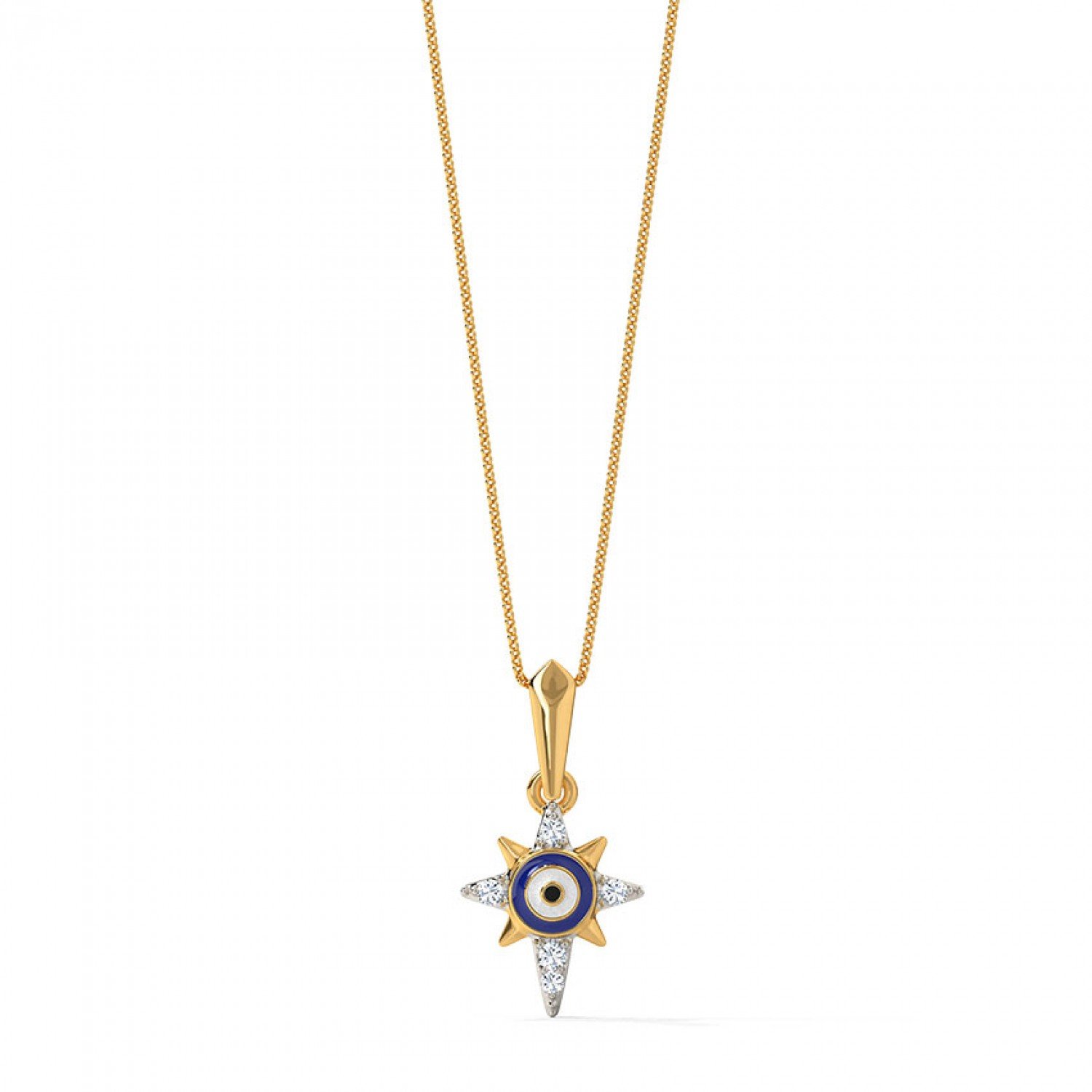 Warding Star Evil Eye Diamond Pendant