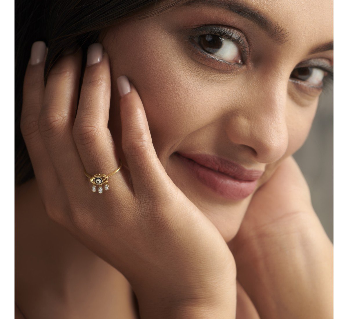 Protective Evil Eye Diamond Ring
