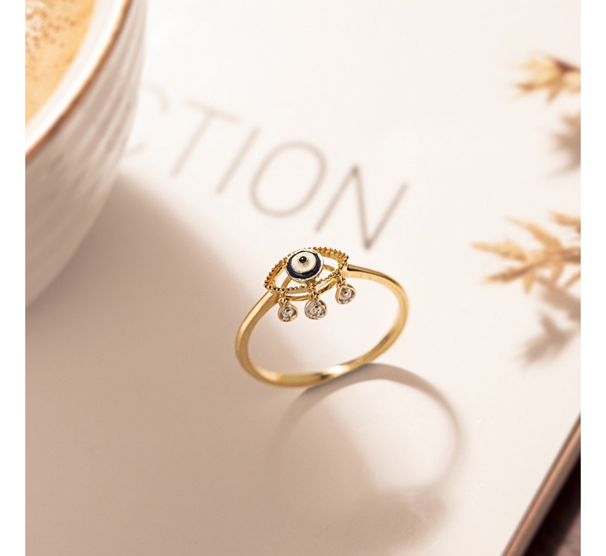Protective Evil Eye Diamond Ring