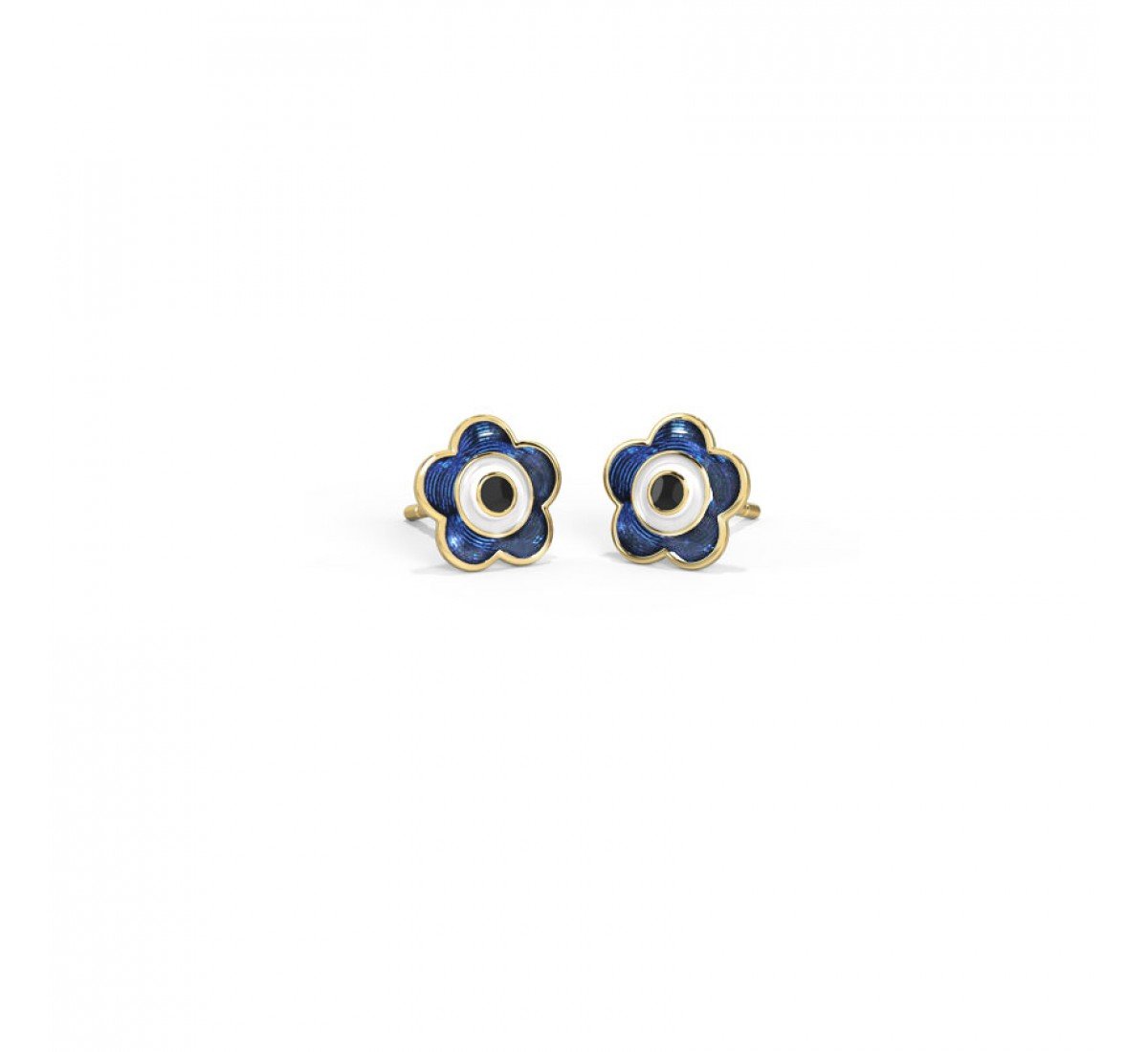 Guardian Evil Eye Gold Stud Earrings