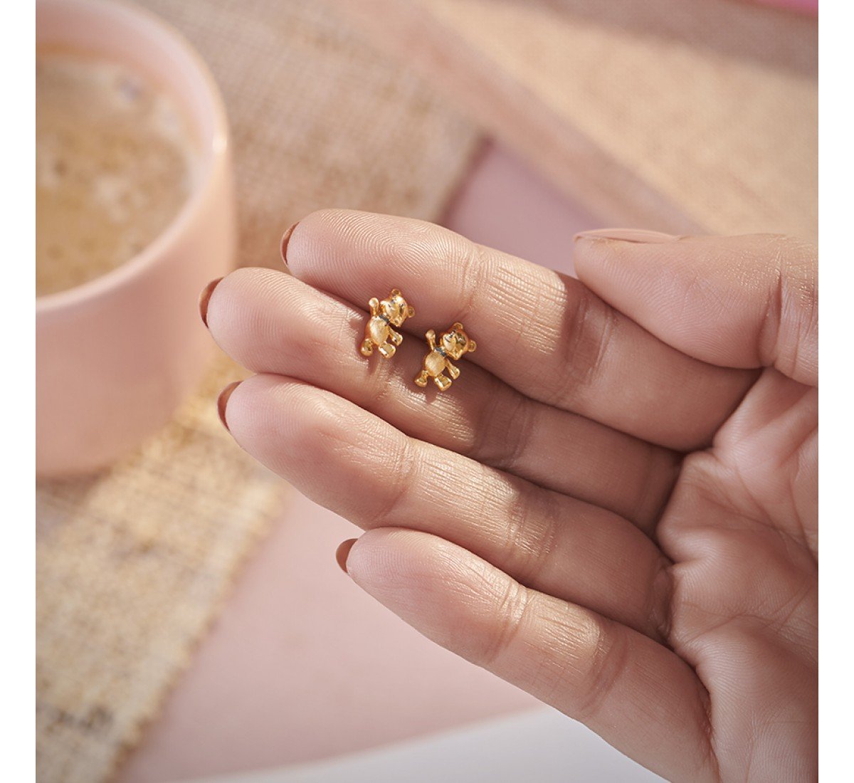 Teddy Kids Gold Earrings