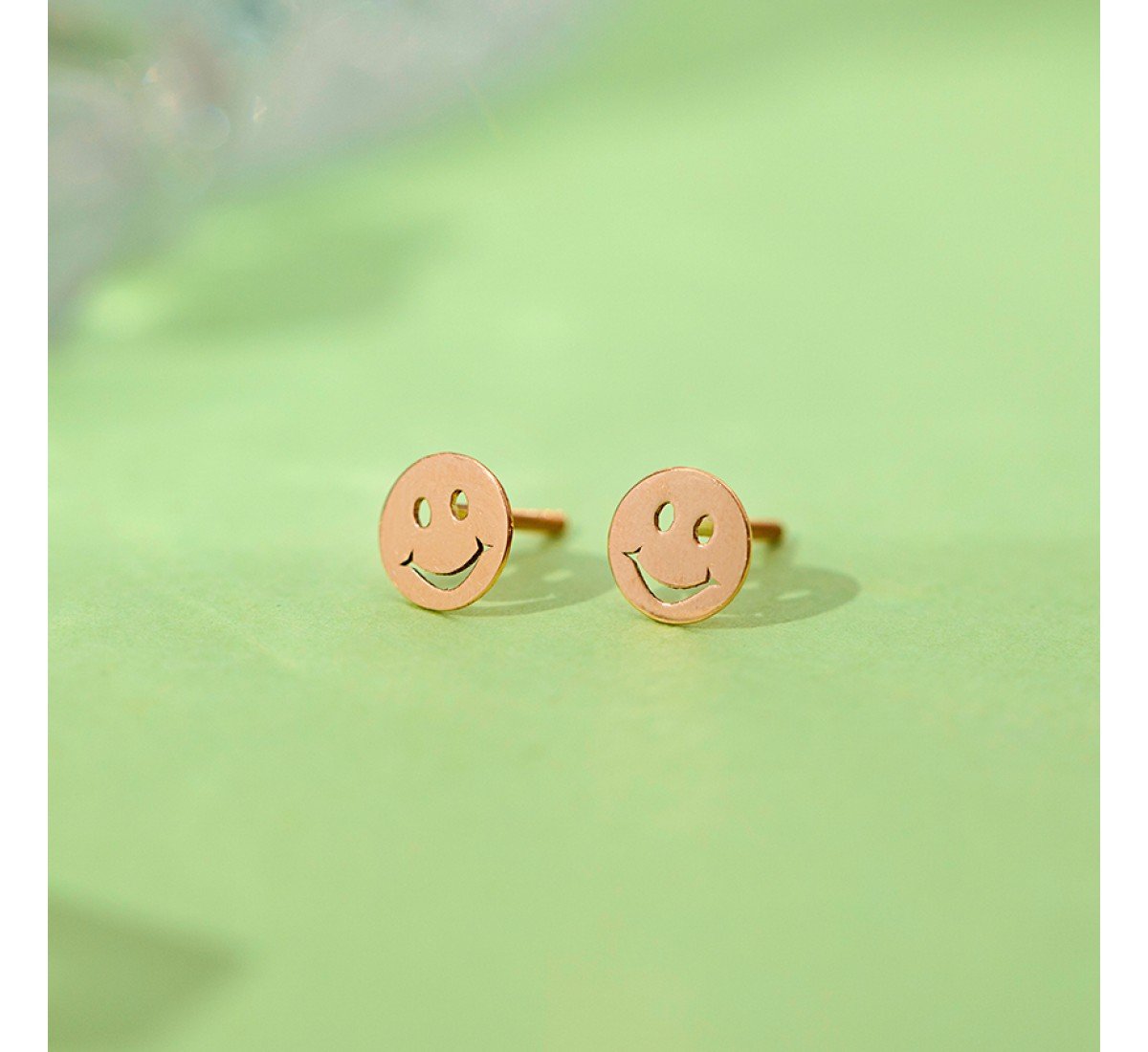 Smiley Kids Gold Earrings