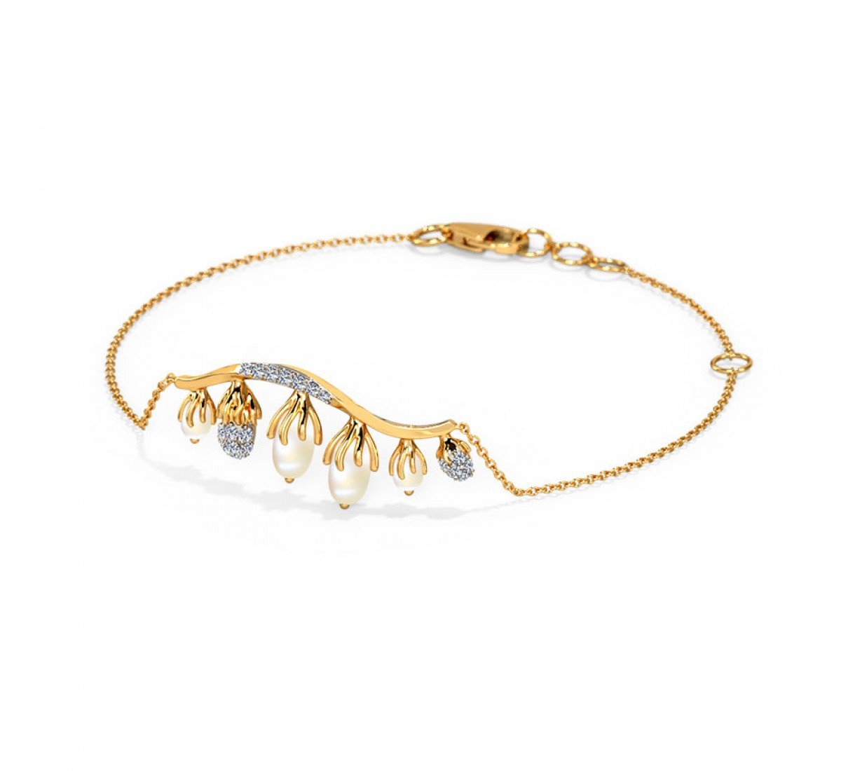 Grained Pearl Diamond Bracelet
