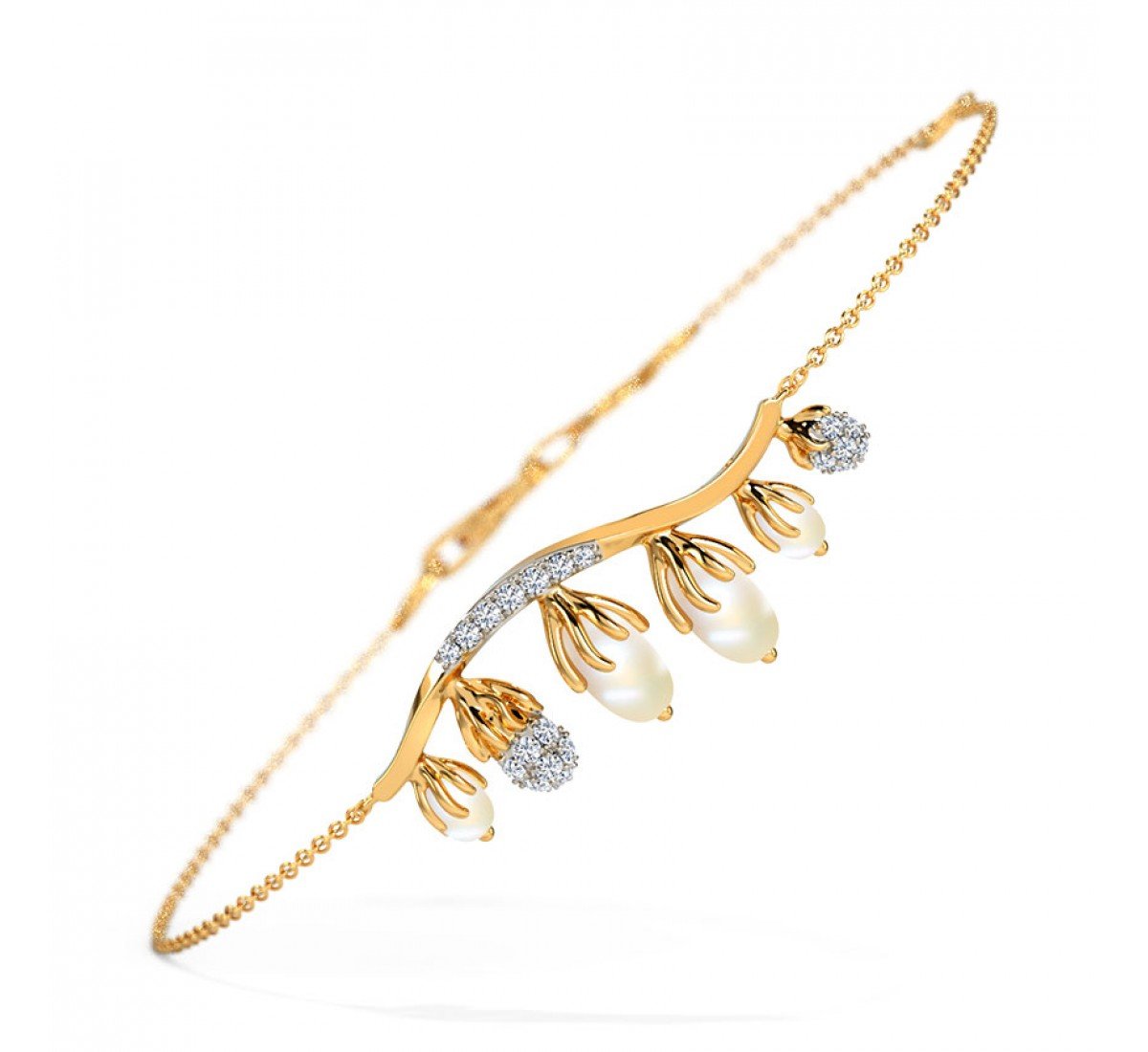 Grained Pearl Diamond Bracelet