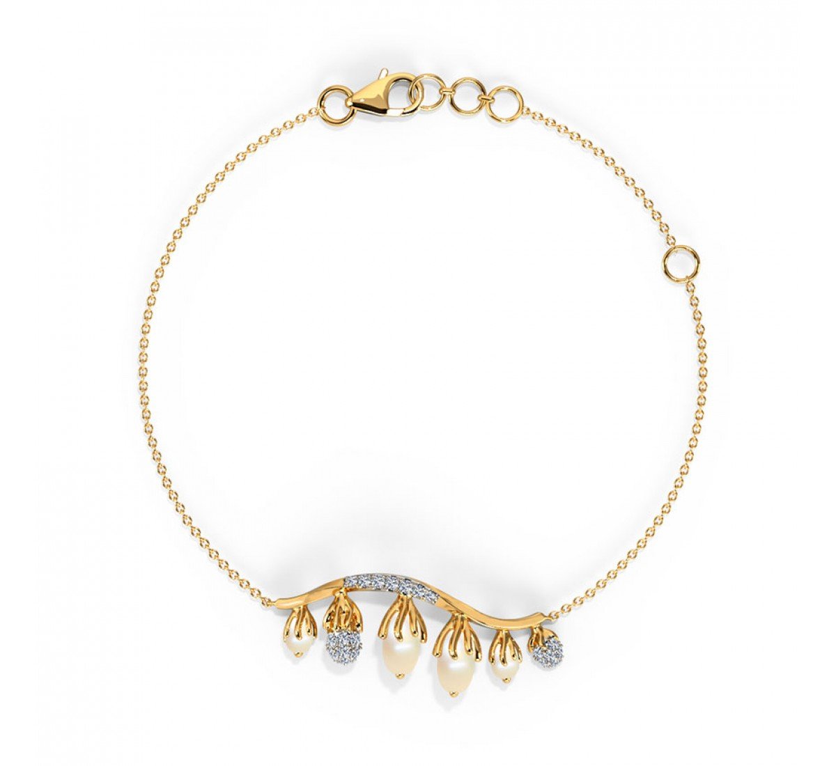 Grained Pearl Diamond Bracelet