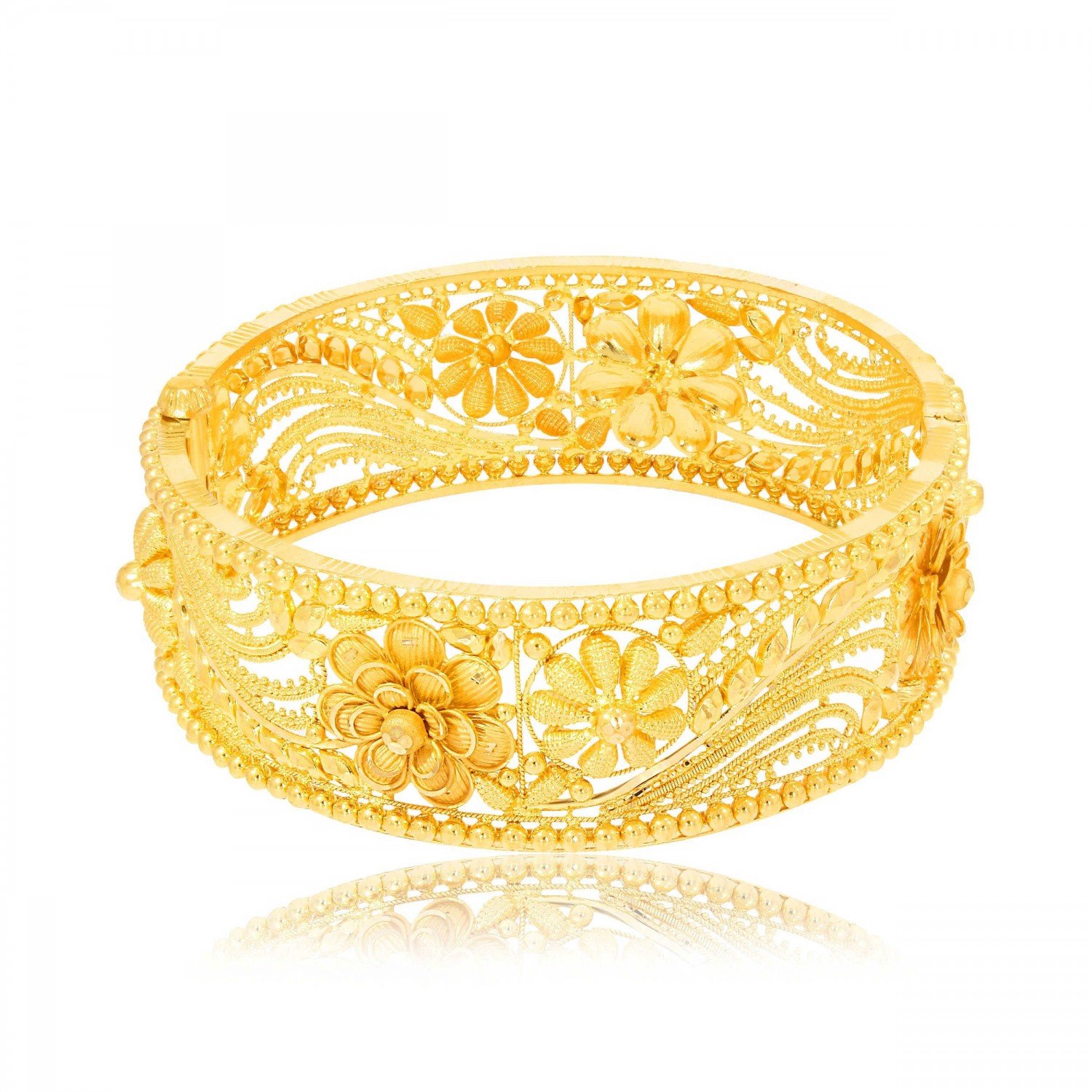 Bhargavi Floral Gold Chur Bangle