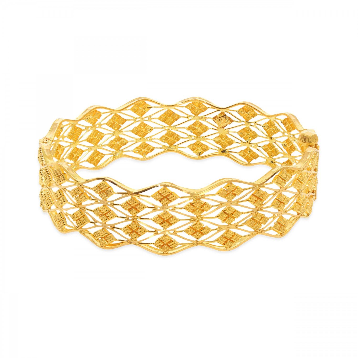 Jivika Rhombus Gold Chur Bangle