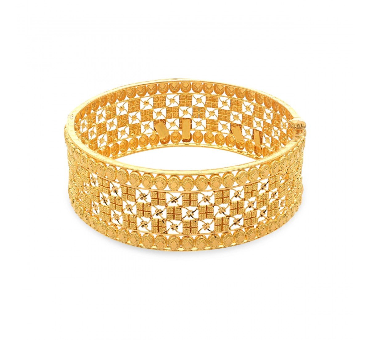Hetal Cubes Gold Chur Bangle