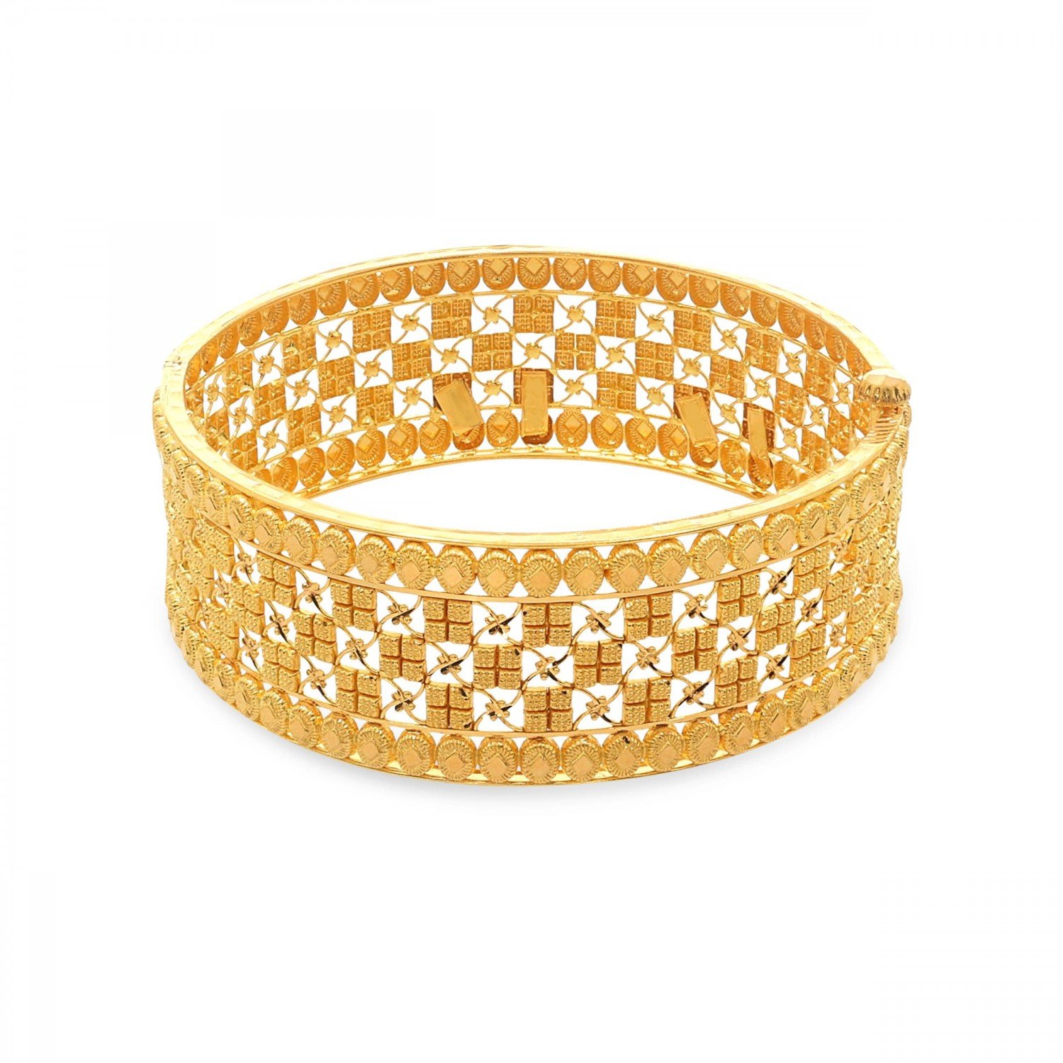 Hetal Cubes Gold Chur Bangle