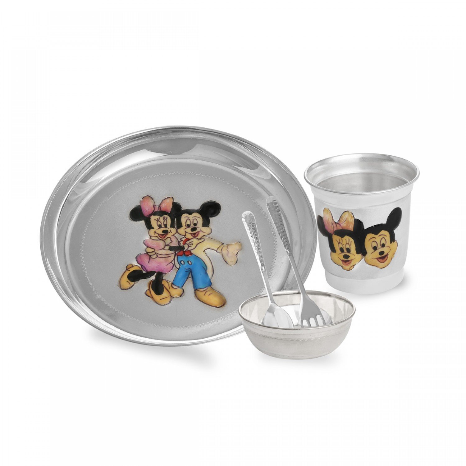 Silver Pair Mickymouse Dinner Set