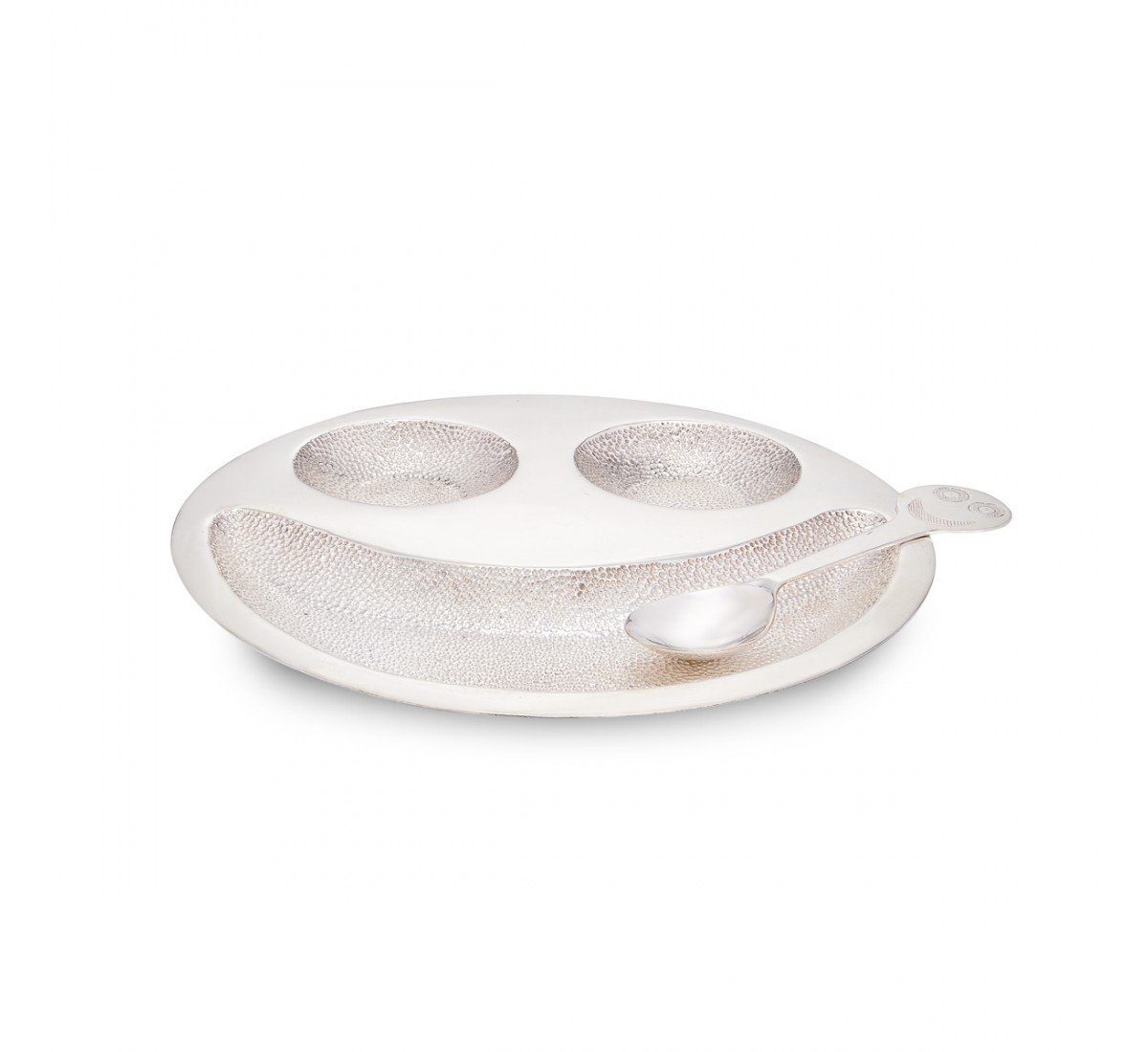 Silver Smiley Plate Set