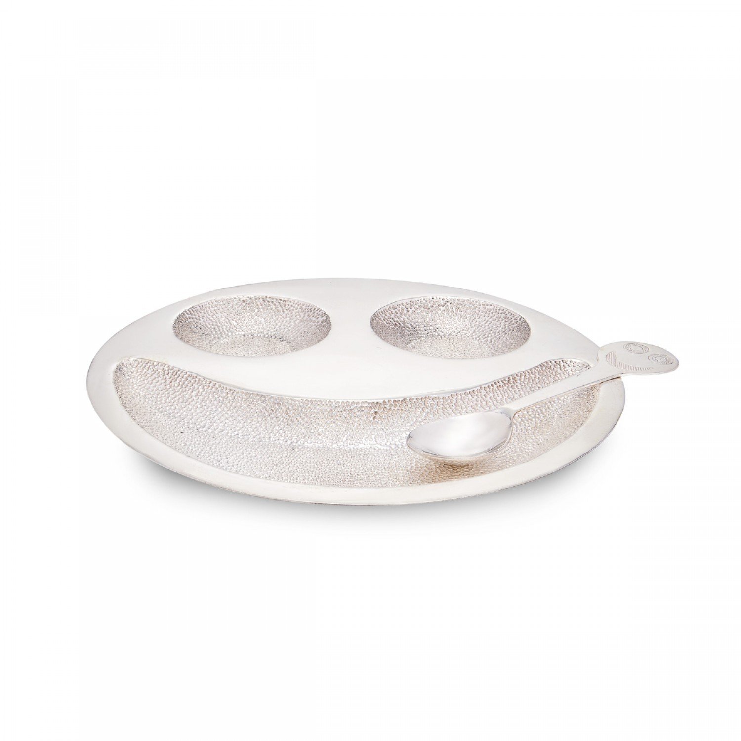 Silver Smiley Plate Set