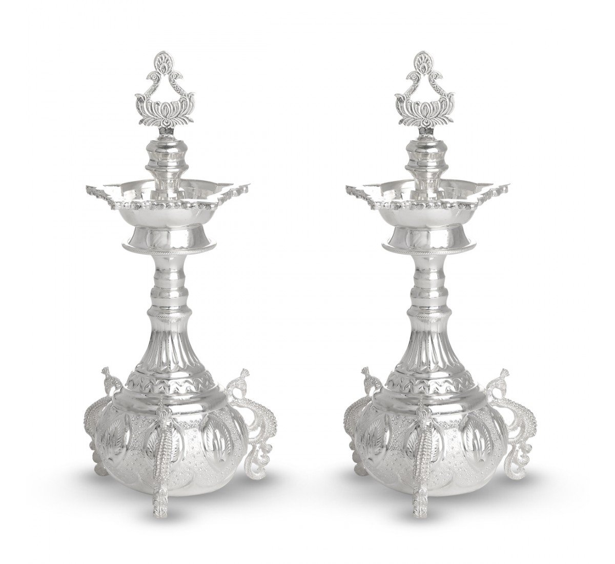 Peafowl Silver lamp