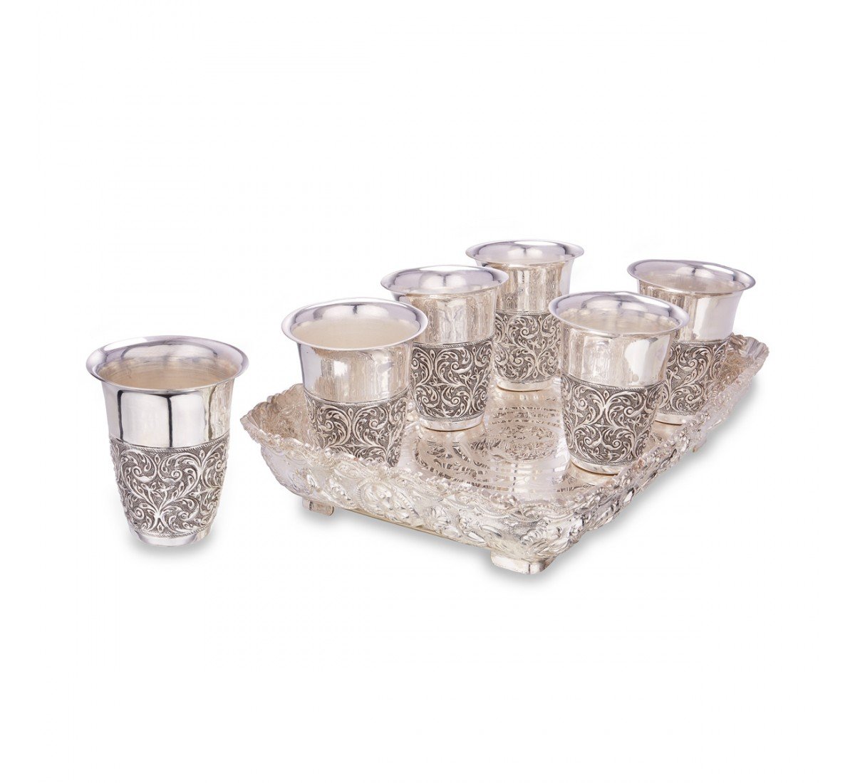 Nagas Plate And Glasses In Silver