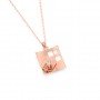 Rose Gold Dual Layer Geometric Pendant With Link Chain