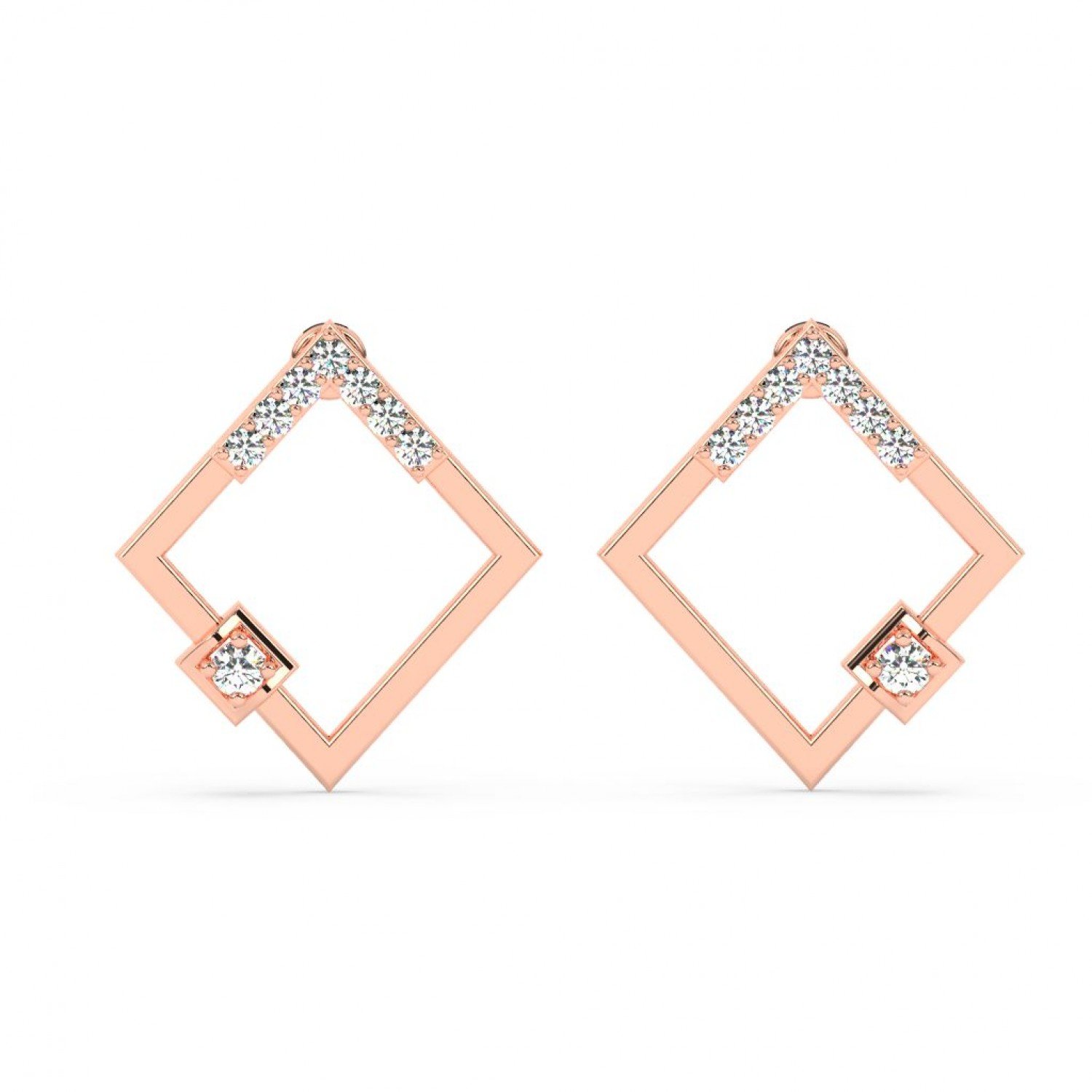 Rose Gold Square Earrings Rose Gold Square Earrings