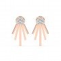 Rose Gold Floreal Zircon Studded Earrings