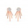 Rose Gold Floreal Zircon Studded Earrings