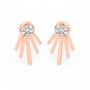 Rose Gold Floreal Zircon Studded Earrings