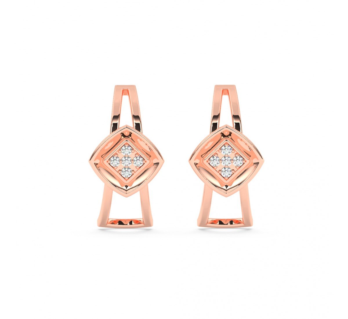 Rose Gold Half Hoop Earrings