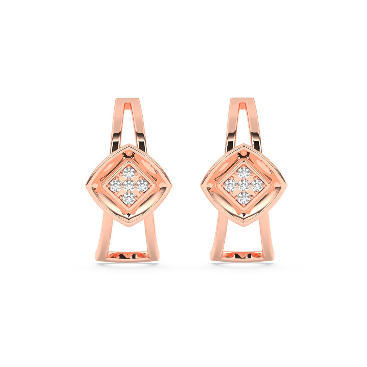 Rose Gold Half Hoop Earrings