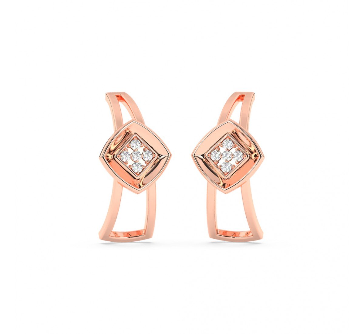 Rose Gold Half Hoop Earrings