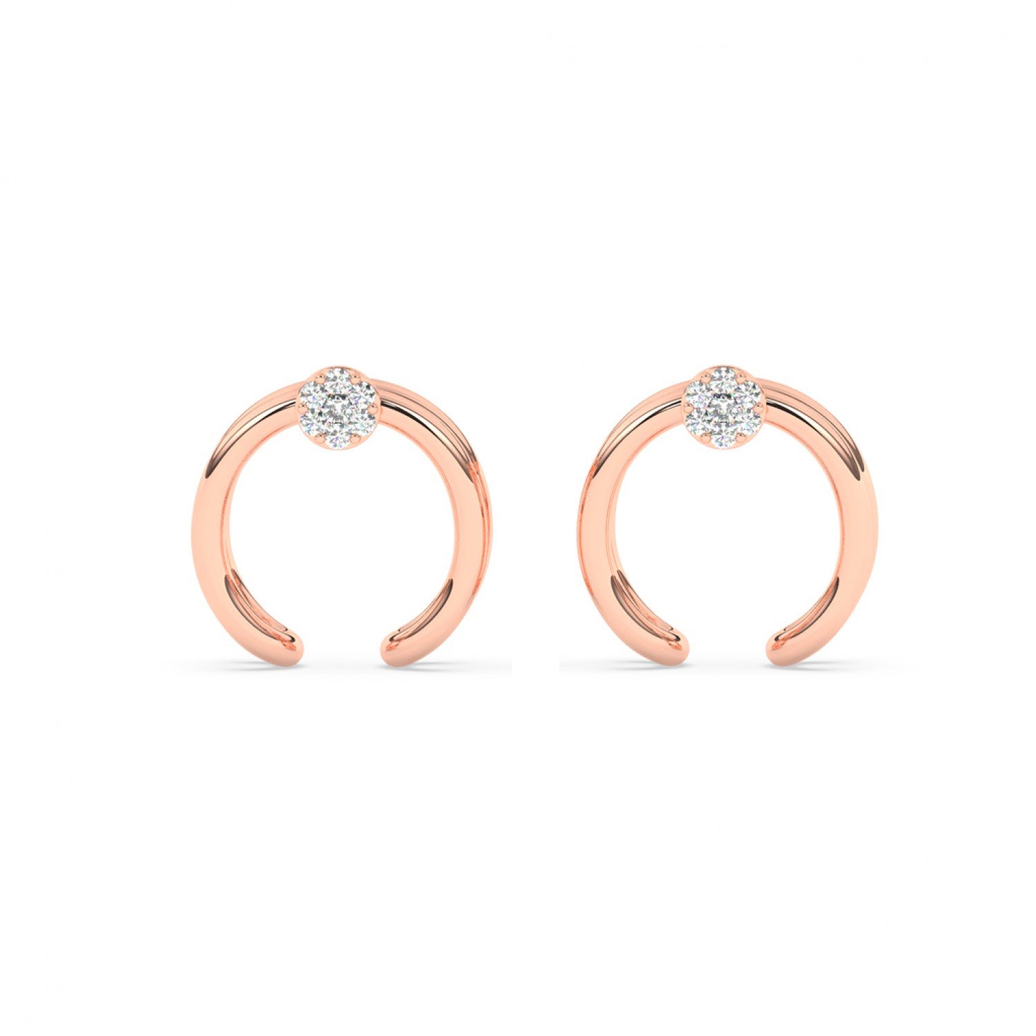 Rose Gold Zircon Studded Circle Earrings Rose Gold Zircon Studded Circle Earrings